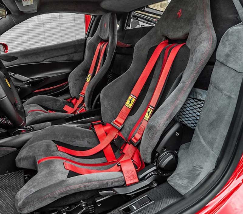Ferrari 488 Pista 4 Points Seat Belt Racing Harness Color Red