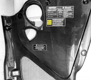 Ferrari 812 Superfast carbon fiber engine bay covers with OEM Stickers