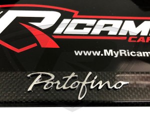 Ferrari Portofino Carbon Fiber License plate with OEM Emblem
